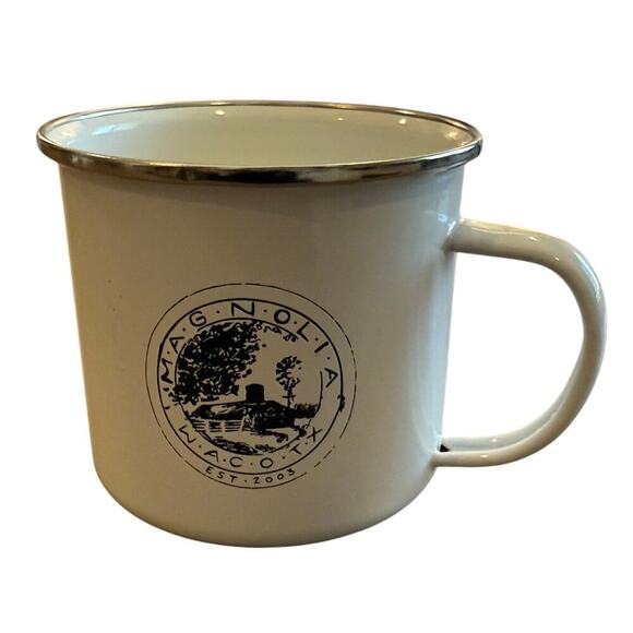 MAGNOLIA Waco, Texas Porcelain Enamel Coffee Cup Mug - Picture 1 of 5